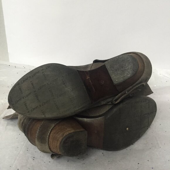 Janet & Janet Italy Gray Taupe mid calf pull on boot Size 38.5 Bohemian Western - Picture 9 of 16